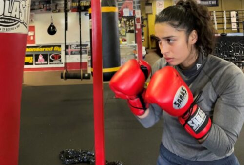 Lizette Lopez training in the gym