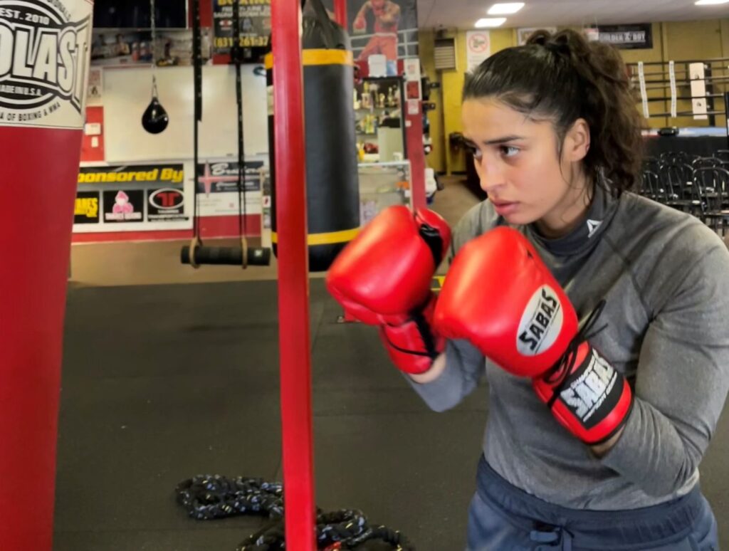 Lizette Lopez training in the gym